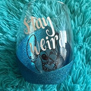 Stitch Handmade Glitter Wine Glass